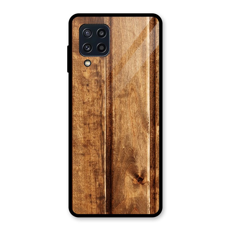 Classic Wood Print Glass Back Case for Galaxy M32