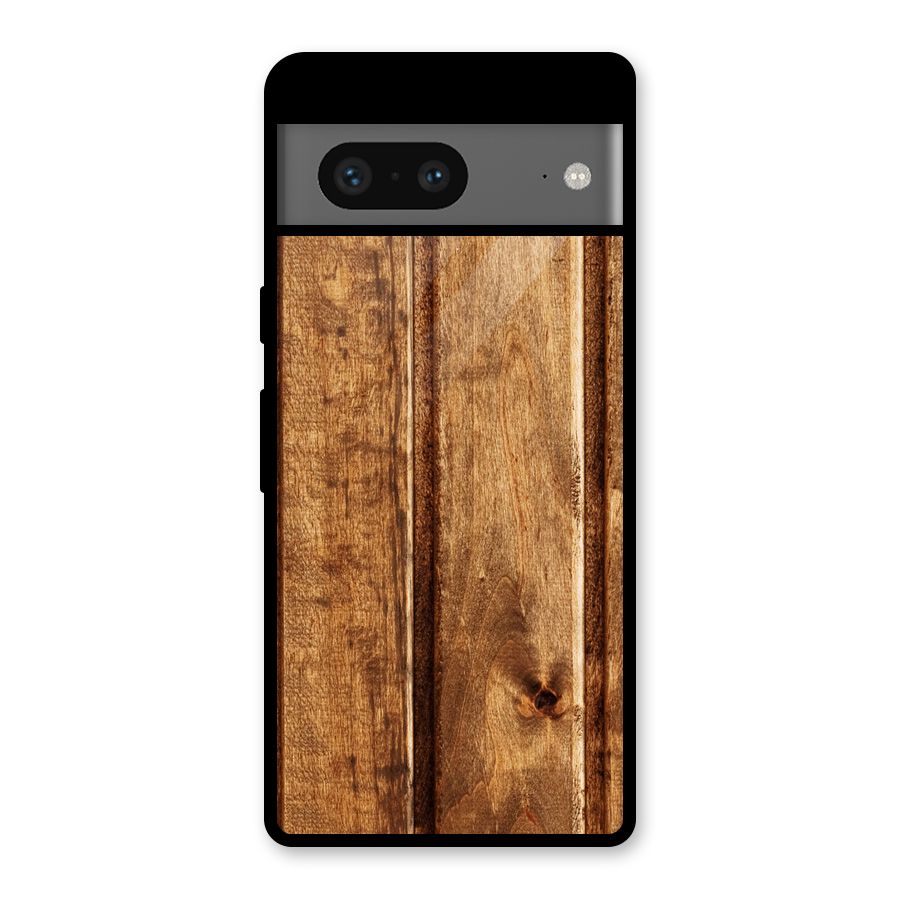 Classic Wood Print Glass Back Case for Google Pixel 7
