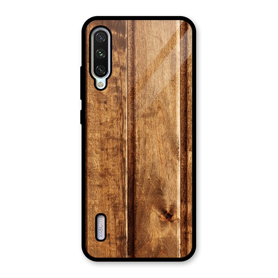 Classic Wood Print Glass Back Case for Mi A3