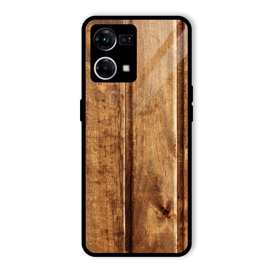 Classic Wood Print Glass Back Case for Oppo F21s Pro 4G