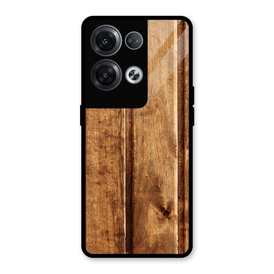 Classic Wood Print Glass Back Case for Oppo Reno8 Pro 5G