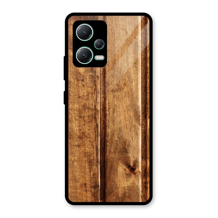 Classic Wood Print Glass Back Case for Redmi Note 12 5G