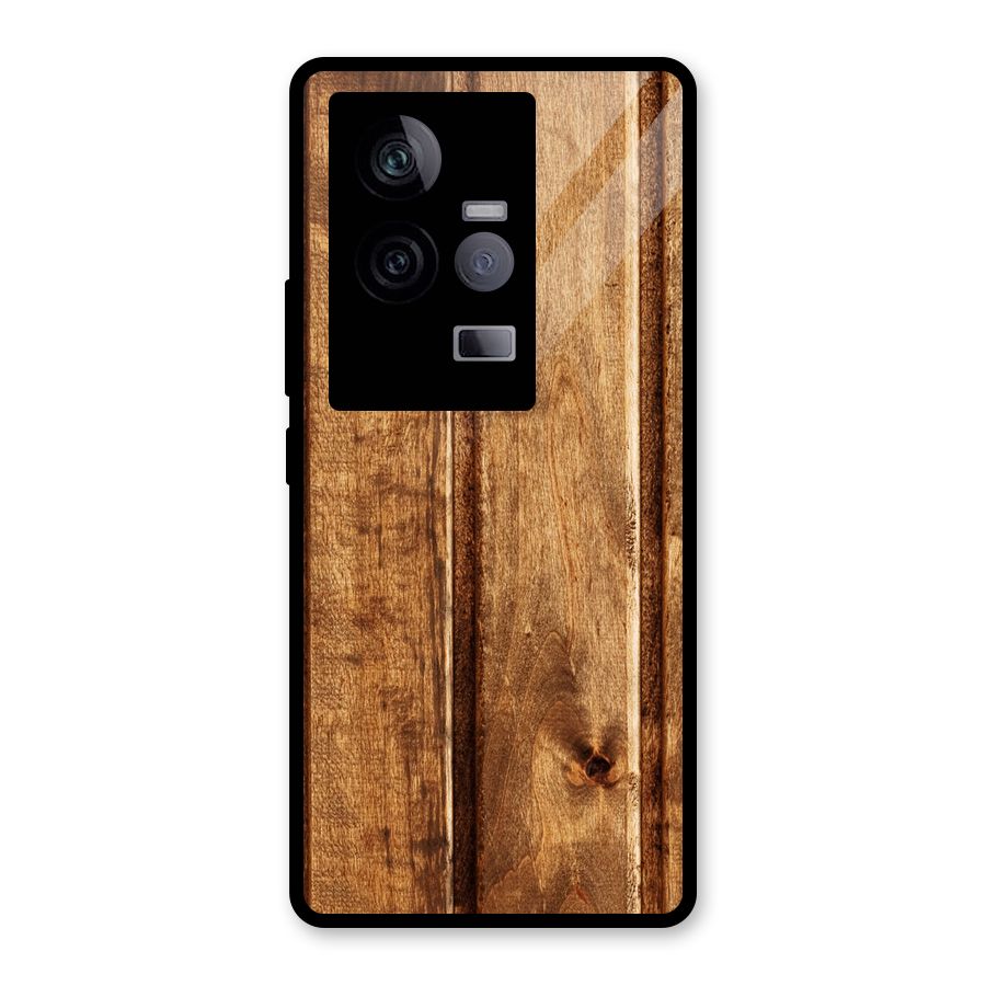 Classic Wood Print Glass Back Case for Vivo iQOO 11 5G
