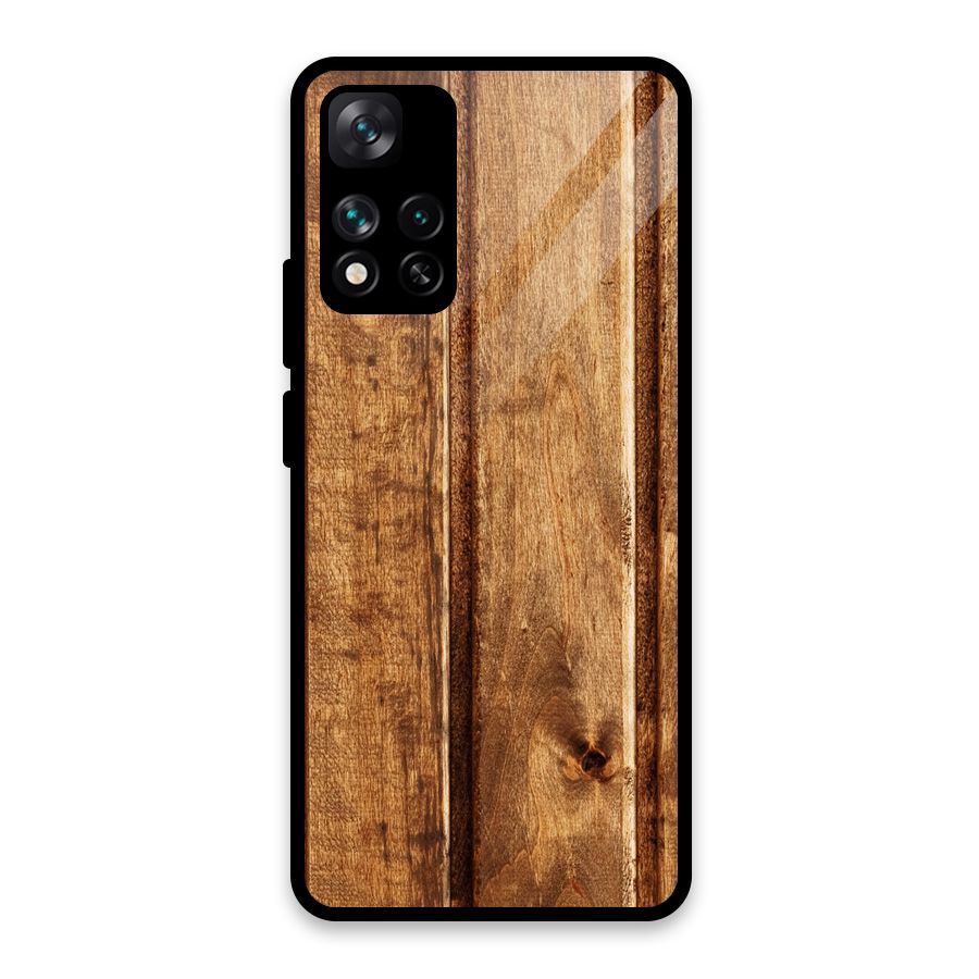 Classic Wood Print Glass Back Case for Xiaomi 11i HyperCharge 5G