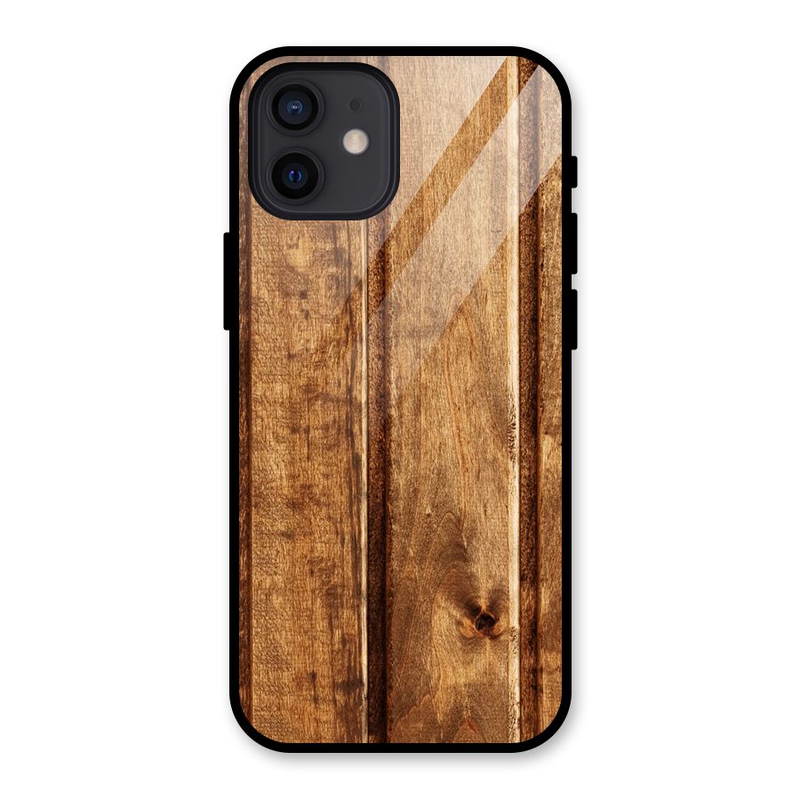Classic Wood Print Glass Back Case for iPhone 12