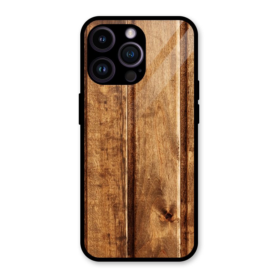 Classic Wood Print Glass Back Case for iPhone 14 Pro Max