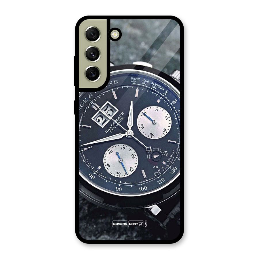 Classic Wrist Watch Glass Back Case for Galaxy S21 FE 5G