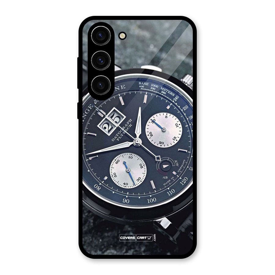 Classic Wrist Watch Glass Back Case for Galaxy S23 Plus