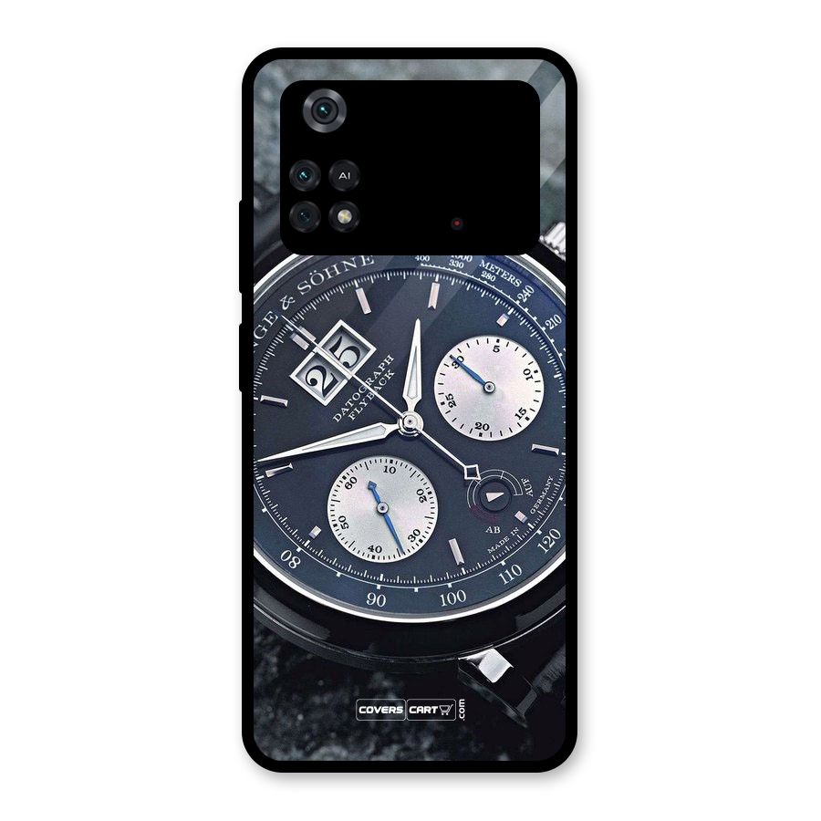Classic Wrist Watch Glass Back Case for Poco M4 Pro 4G