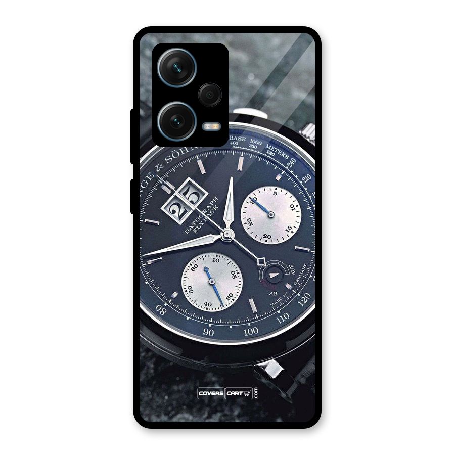 Classic Wrist Watch Glass Back Case for Redmi Note 12 Pro Plus 5G