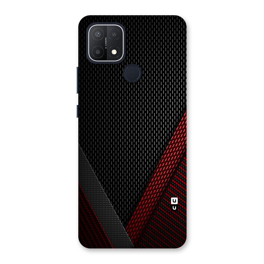 Classy Black Red Design Back Case for Oppo A15s