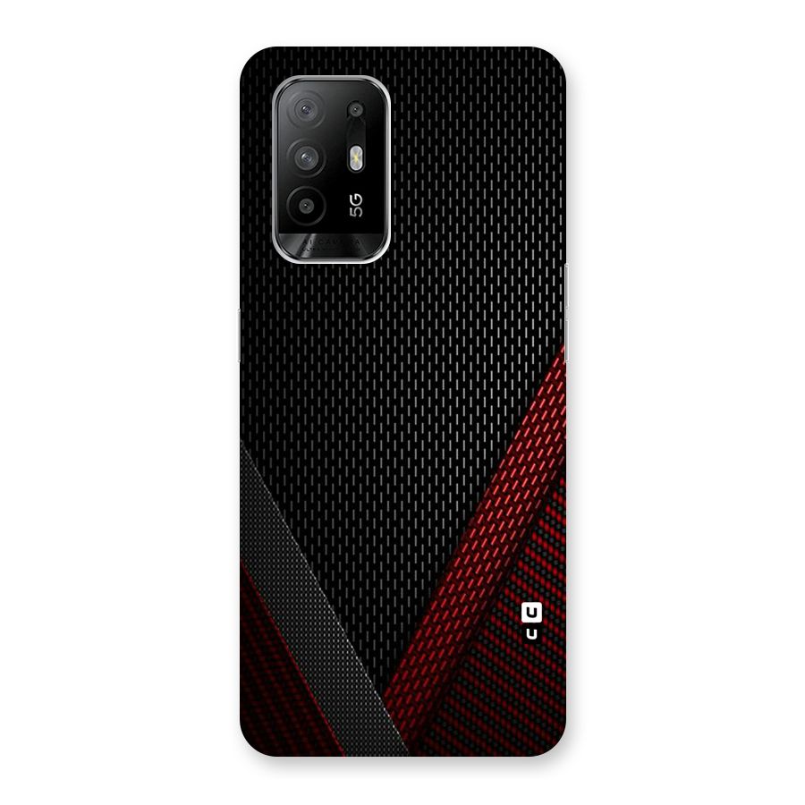 Classy Black Red Design Back Case for Oppo F19 Pro Plus 5G