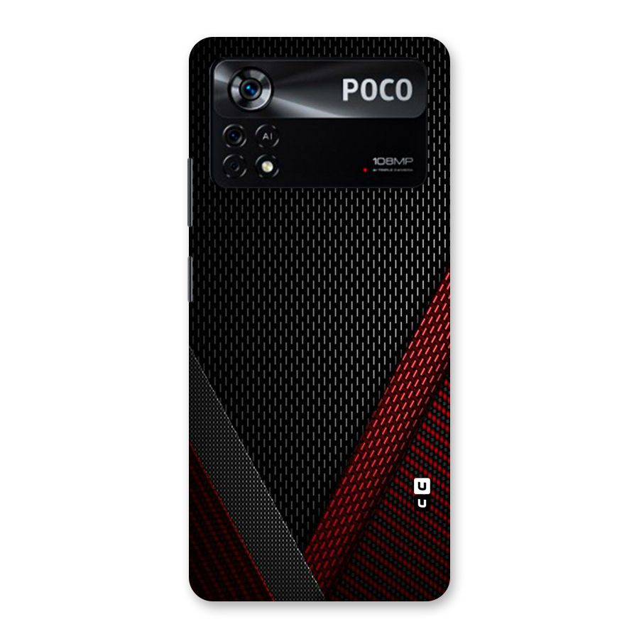 Classy Black Red Design Back Case for Poco X4 Pro 5G