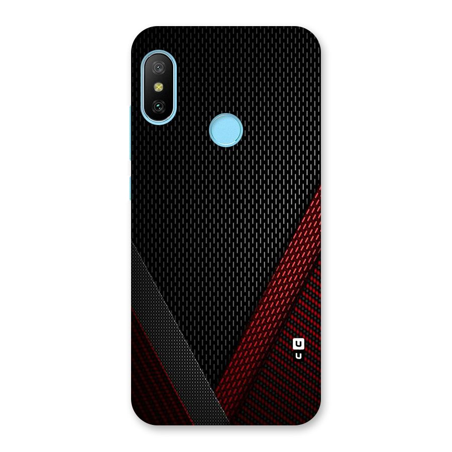 Classy Black Red Design Back Case for Redmi 6 Pro