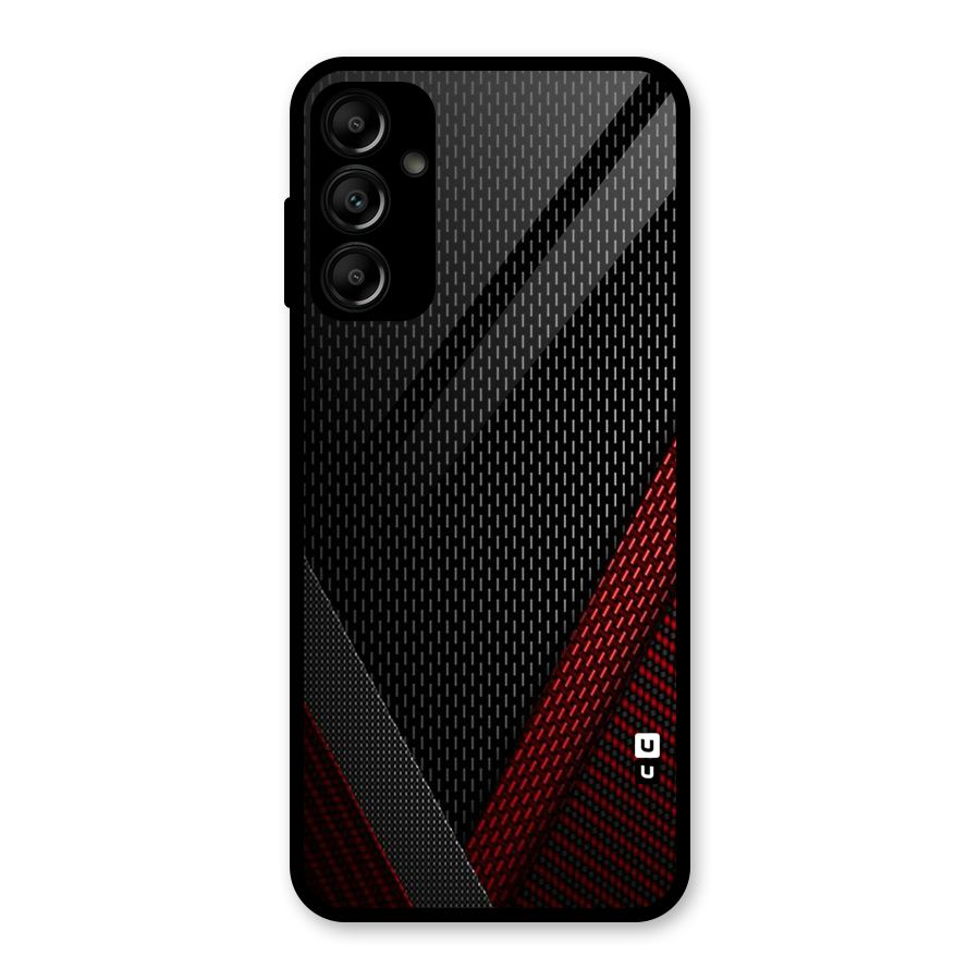 Classy Black Red Design Glass Back Case for Galaxy A14 5G
