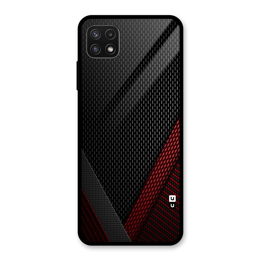 Classy Black Red Design Glass Back Case for Galaxy A22 5G