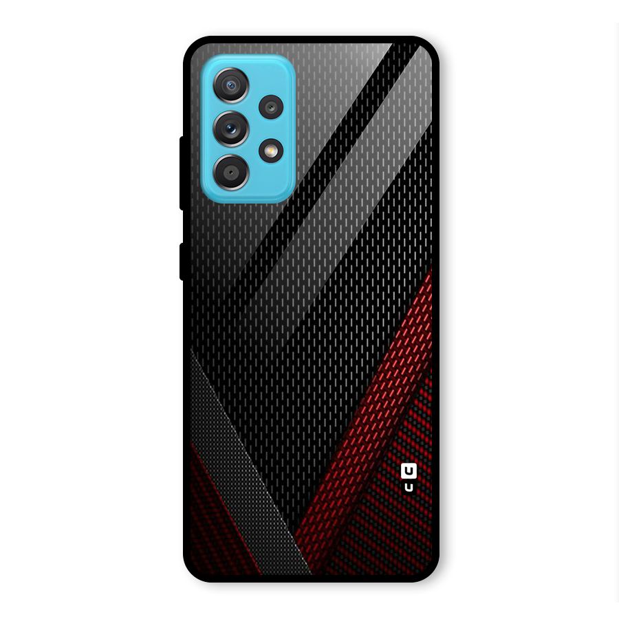 Classy Black Red Design Glass Back Case for Galaxy A52s 5G