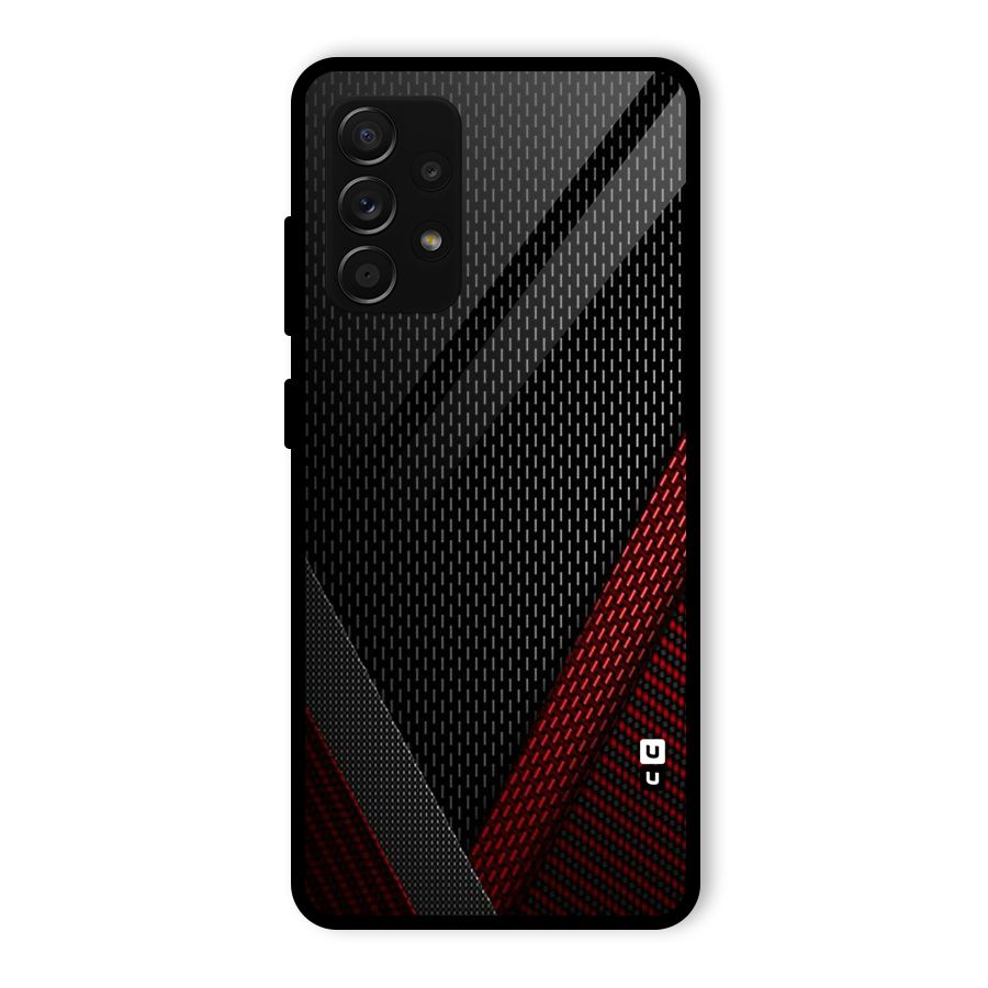 Classy Black Red Design Glass Back Case for Galaxy A53 5G