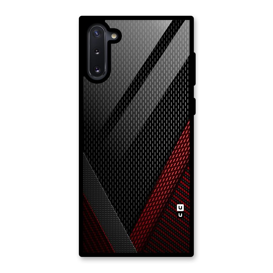 Classy Black Red Design Glass Back Case for Galaxy Note 10