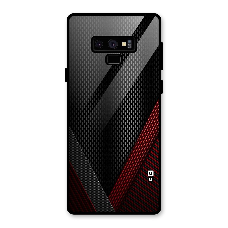 Classy Black Red Design Glass Back Case for Galaxy Note 9