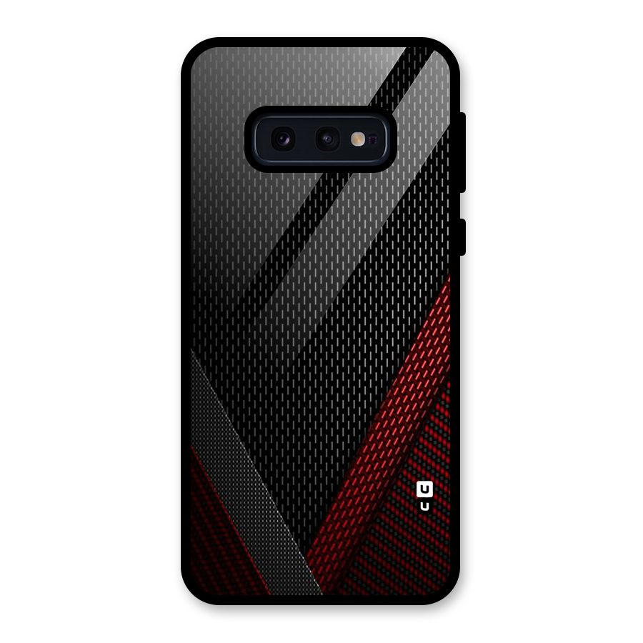 Classy Black Red Design Glass Back Case for Galaxy S10e