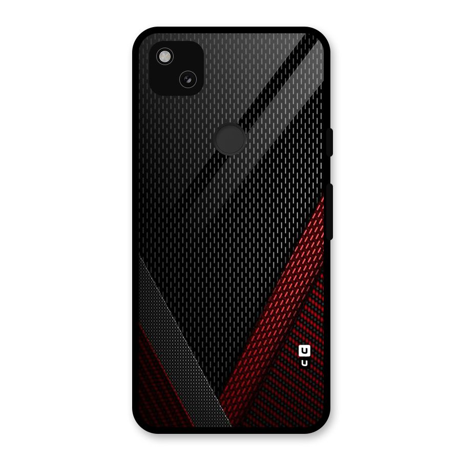 Classy Black Red Design Glass Back Case for Google Pixel 4a
