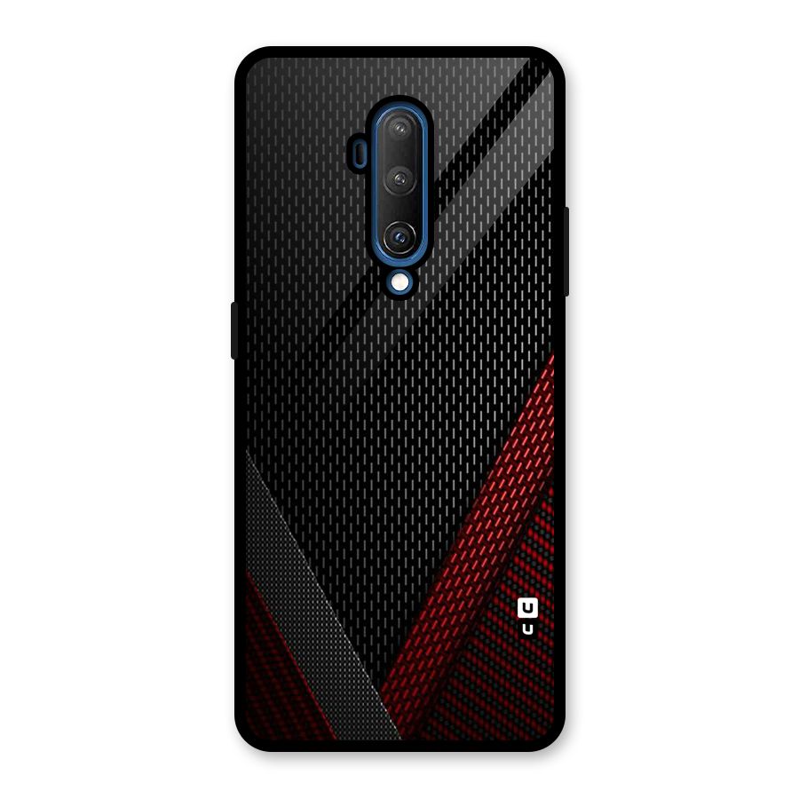 Classy Black Red Design Glass Back Case for OnePlus 7T Pro