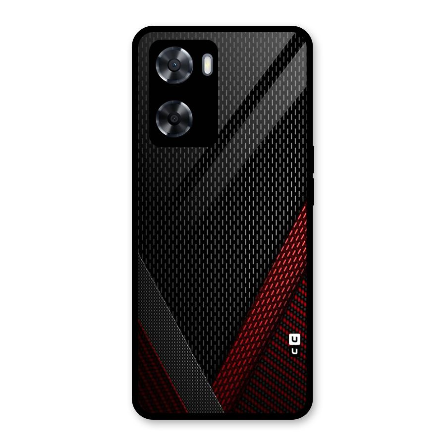 Classy Black Red Design Glass Back Case for Oppo A57 2022