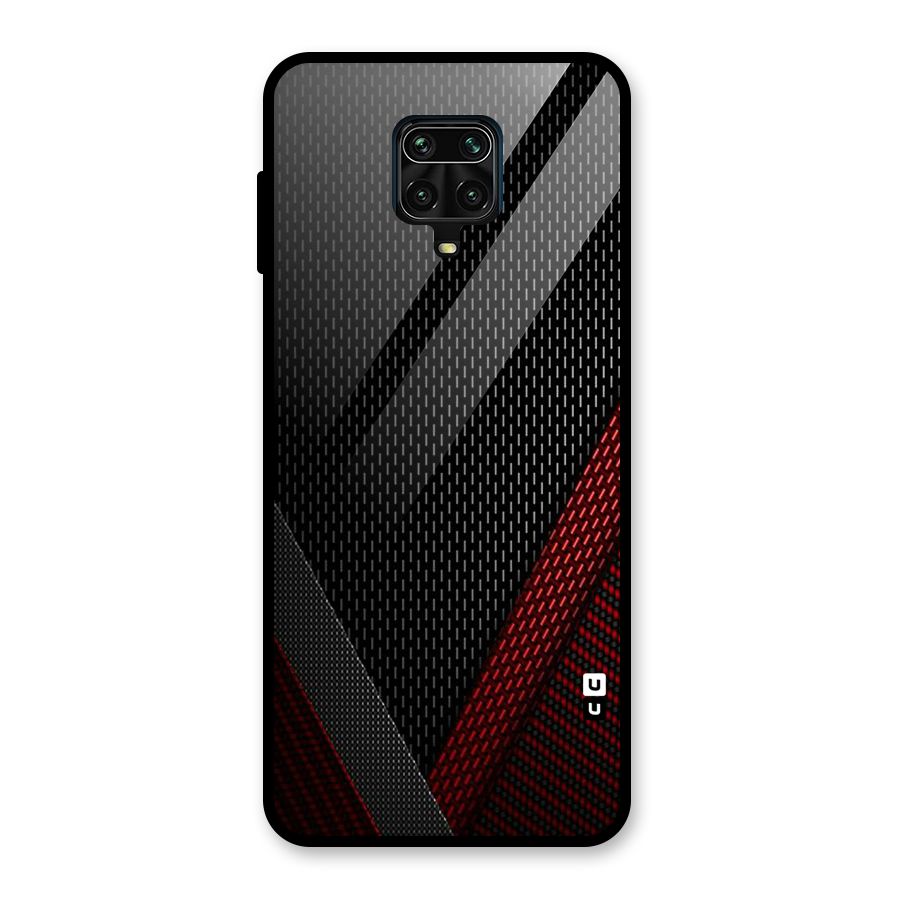 Classy Black Red Design Glass Back Case for Poco M2 Pro