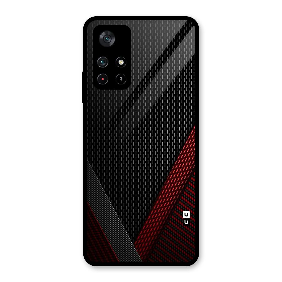 Classy Black Red Design Glass Back Case for Poco M4 Pro 5G