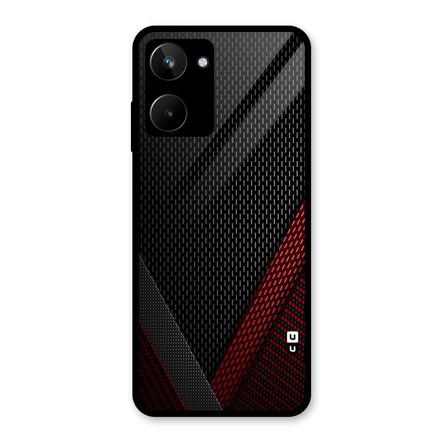 Classy Black Red Design Glass Back Case for Realme 10