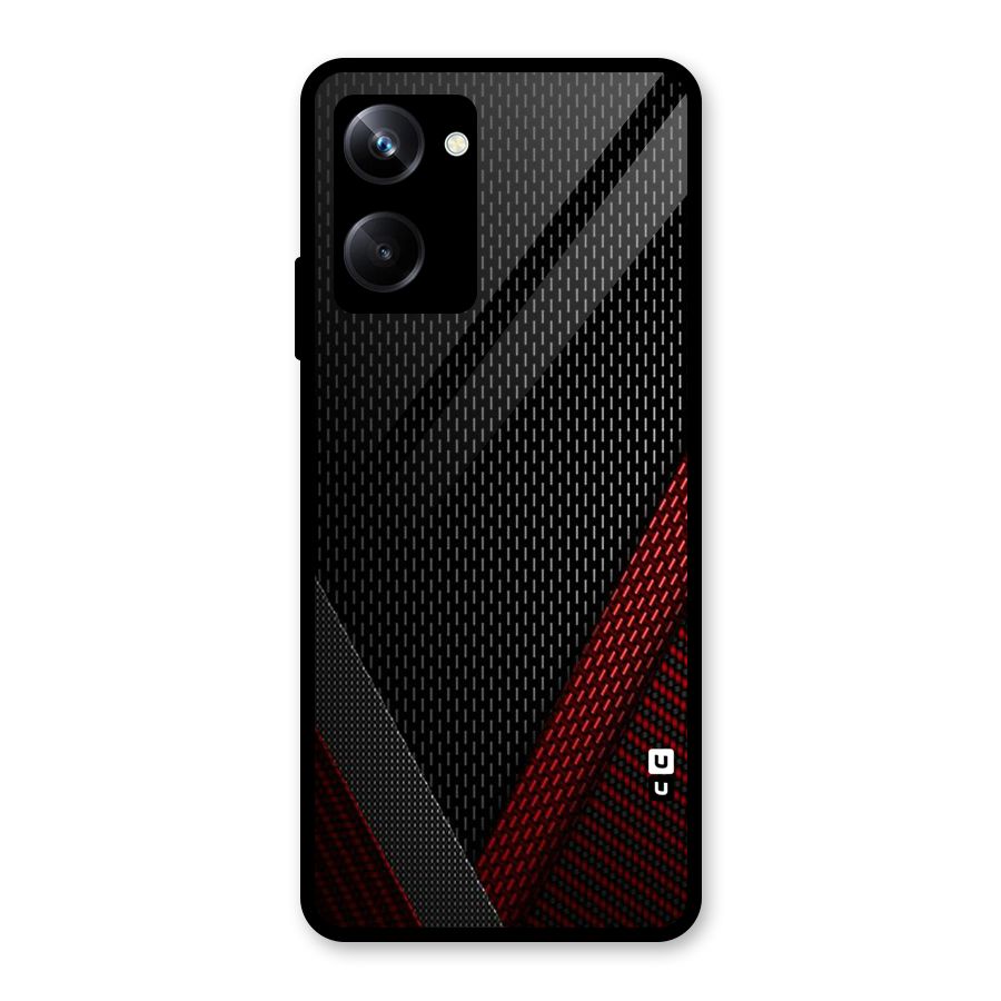 Classy Black Red Design Glass Back Case for Realme 10 Pro