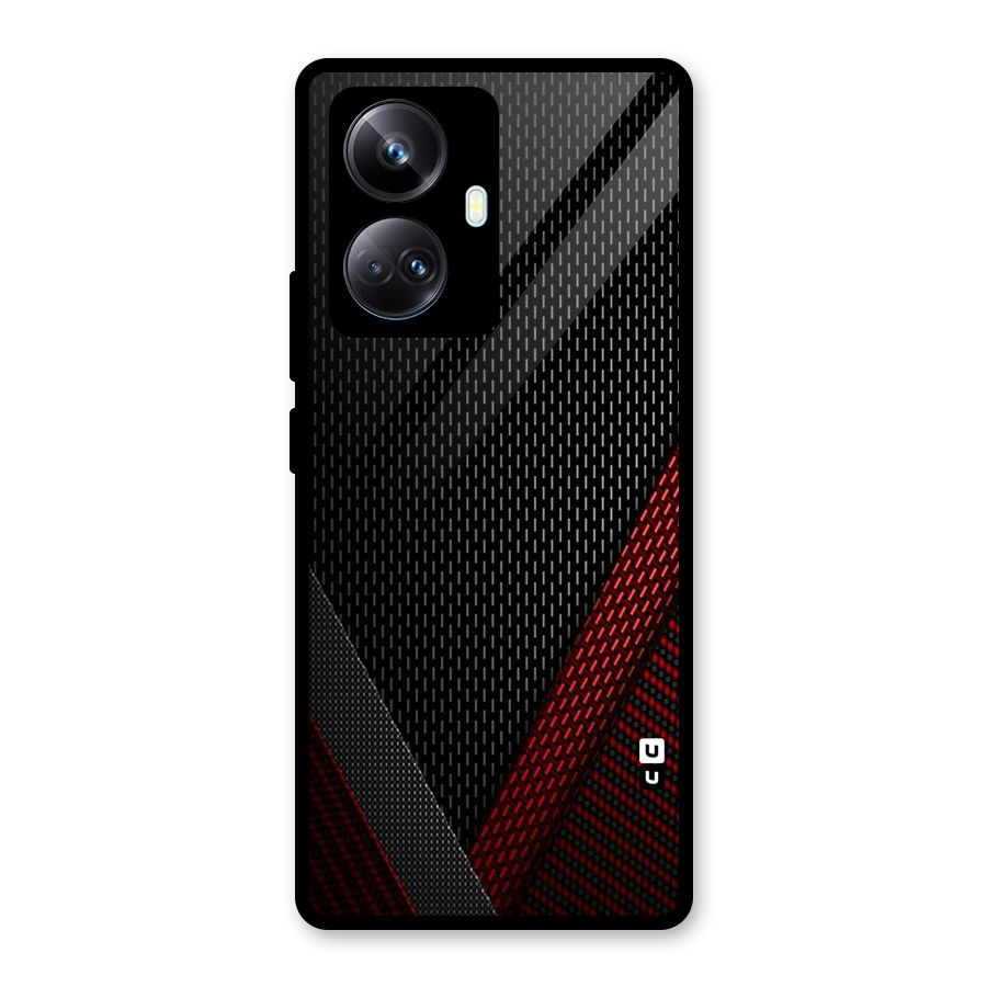 Classy Black Red Design Glass Back Case for Realme 10 Pro Plus