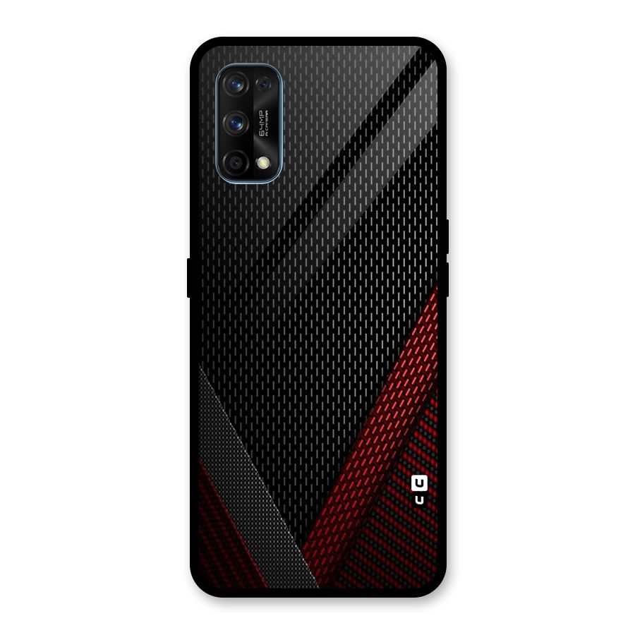 Classy Black Red Design Glass Back Case for Realme 7 Pro