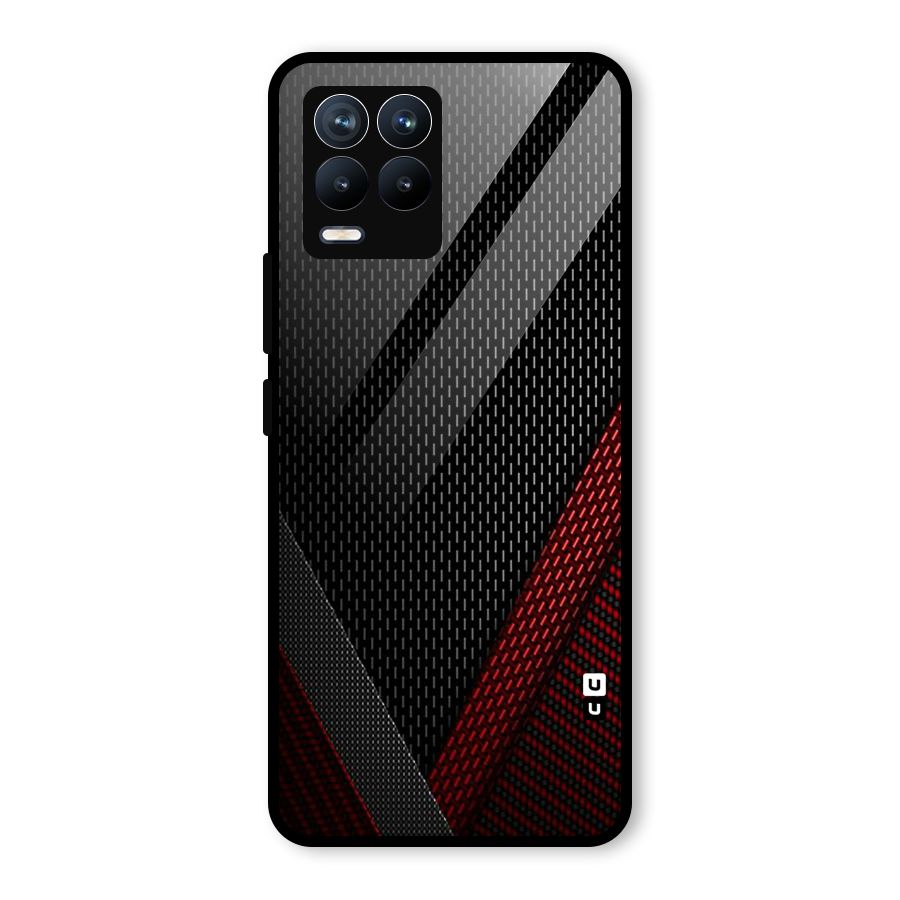 Classy Black Red Design Glass Back Case for Realme 8 Pro