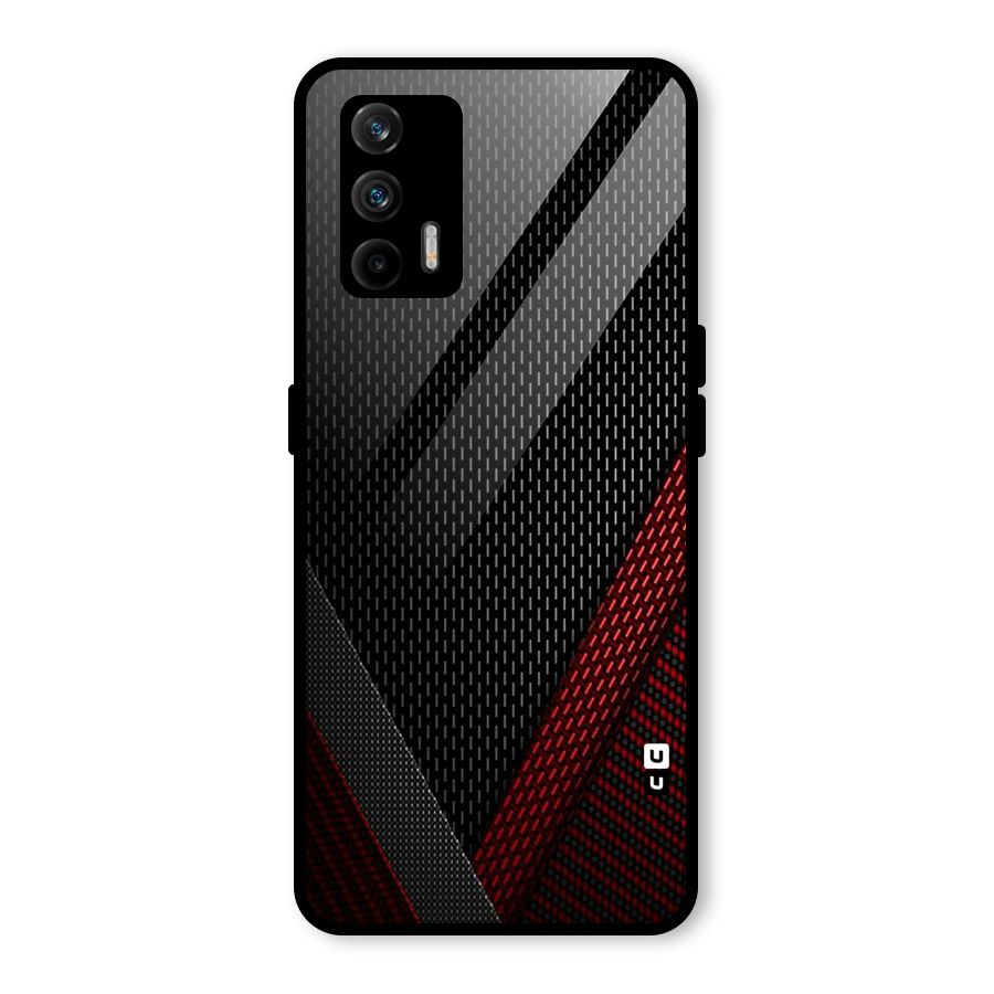 Classy Black Red Design Glass Back Case for Realme GT 5G