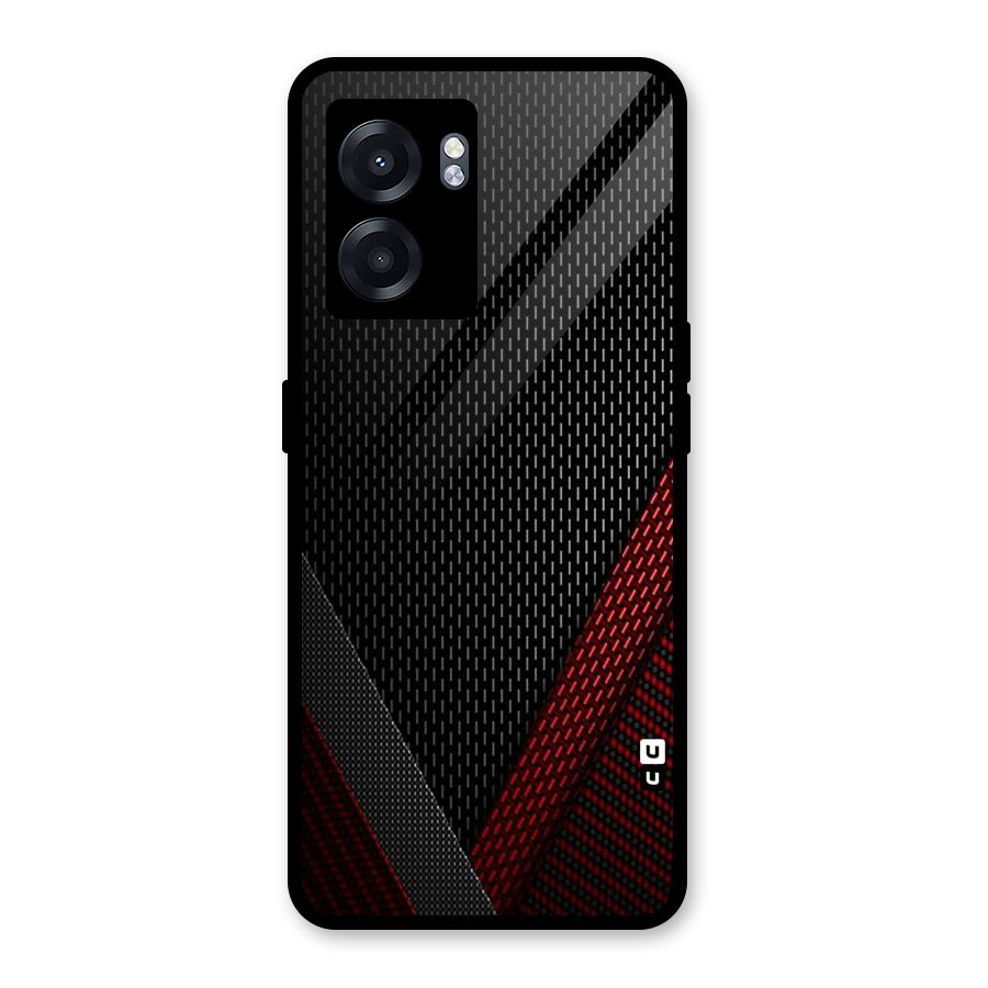 Classy Black Red Design Glass Back Case for Realme Narzo 50 5G