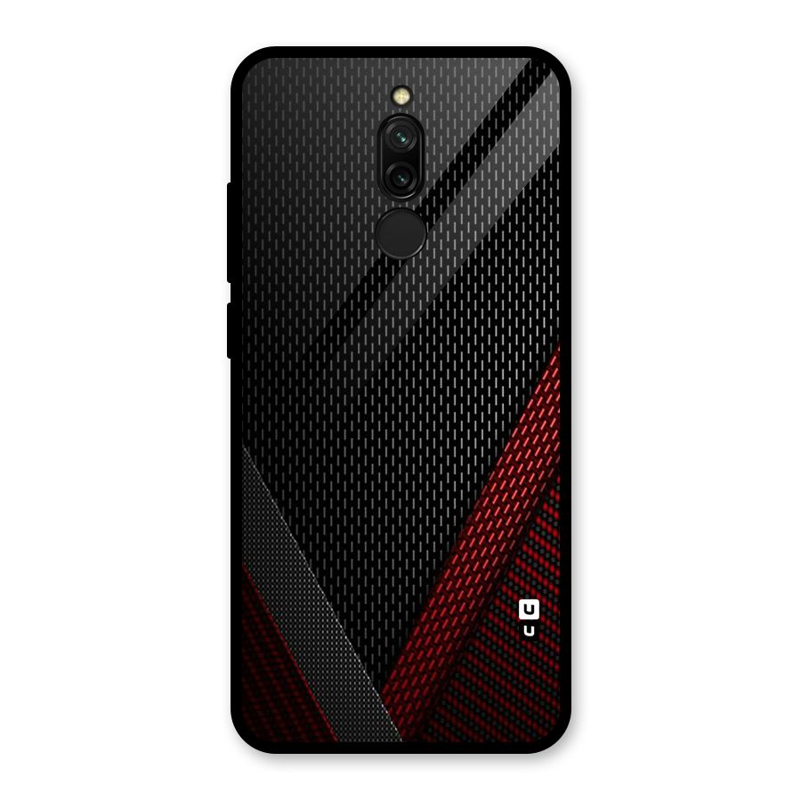 Classy Black Red Design Glass Back Case for Redmi 8
