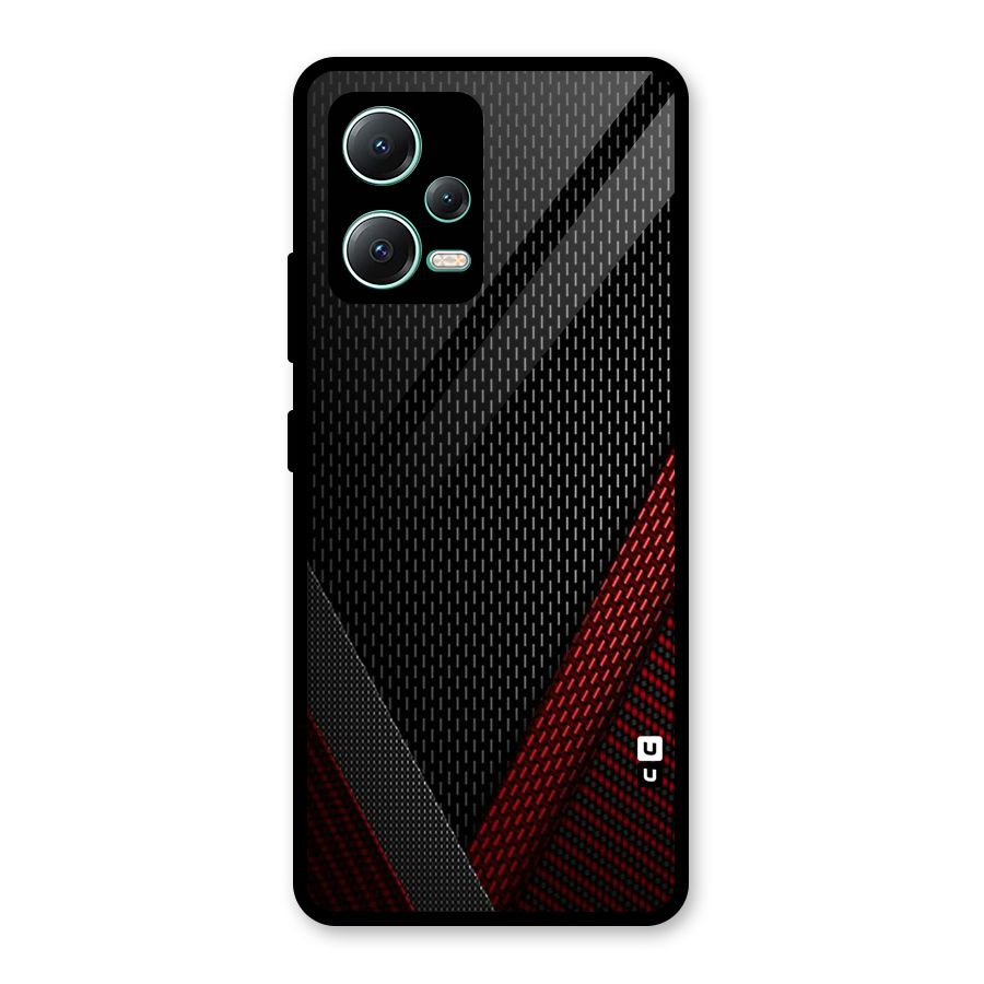 Classy Black Red Design Glass Back Case for Redmi Note 12 5G