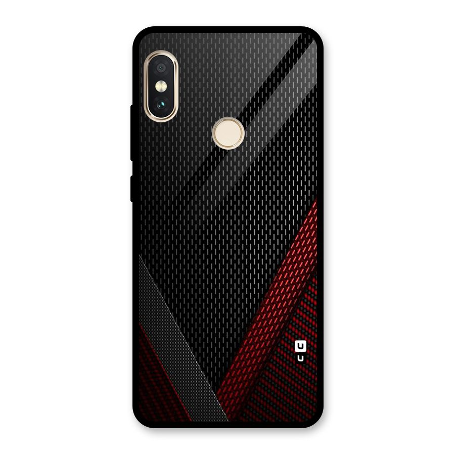Classy Black Red Design Glass Back Case for Redmi Note 5 Pro