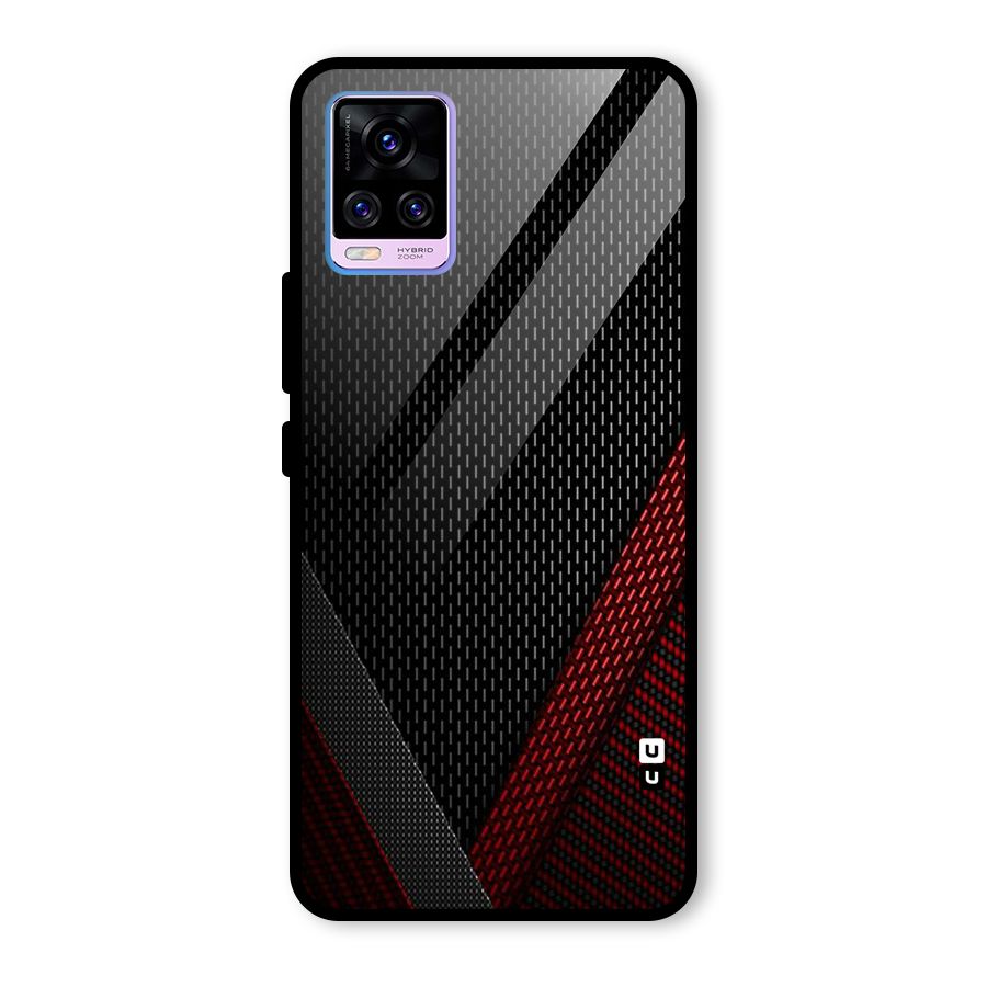 Classy Black Red Design Glass Back Case for Vivo V20 Pro