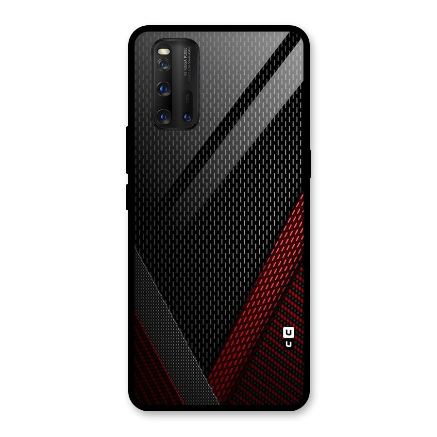 Classy Black Red Design Glass Back Case for Vivo iQOO 3