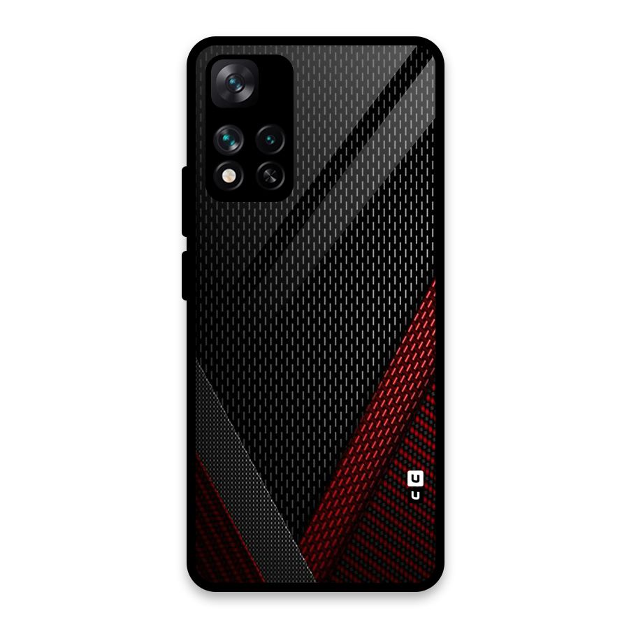 Classy Black Red Design Glass Back Case for Xiaomi 11i 5G