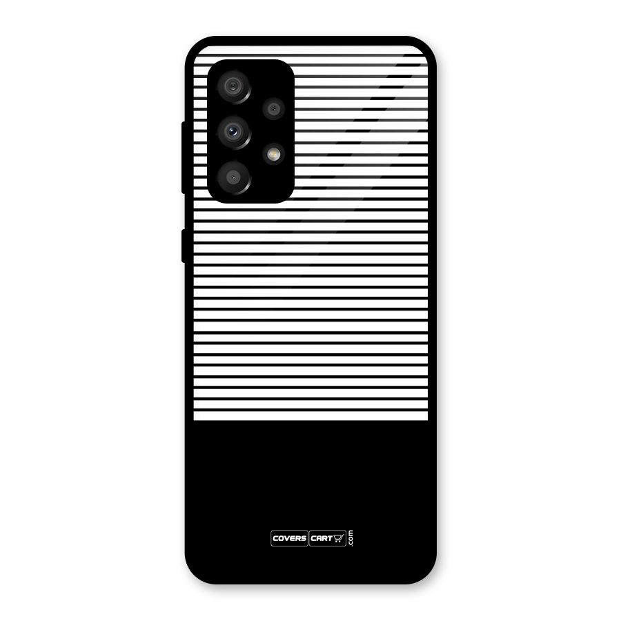 Classy Black Stripes Glass Back Case for Galaxy A32