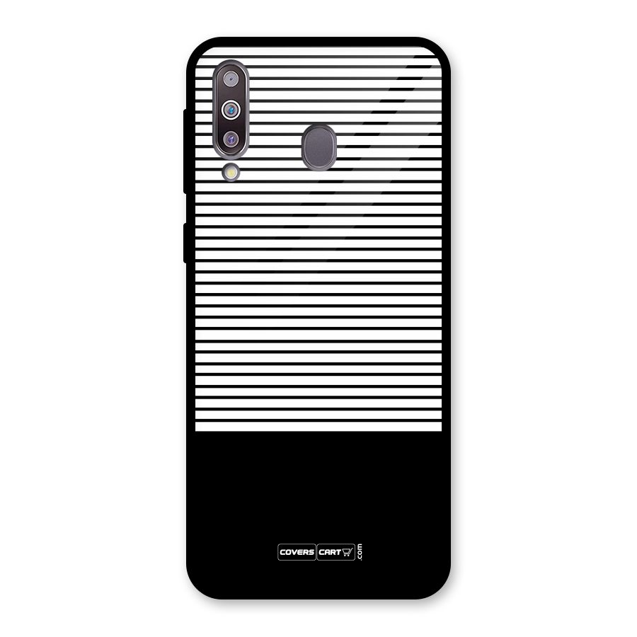 Classy Black Stripes Glass Back Case for Galaxy M30