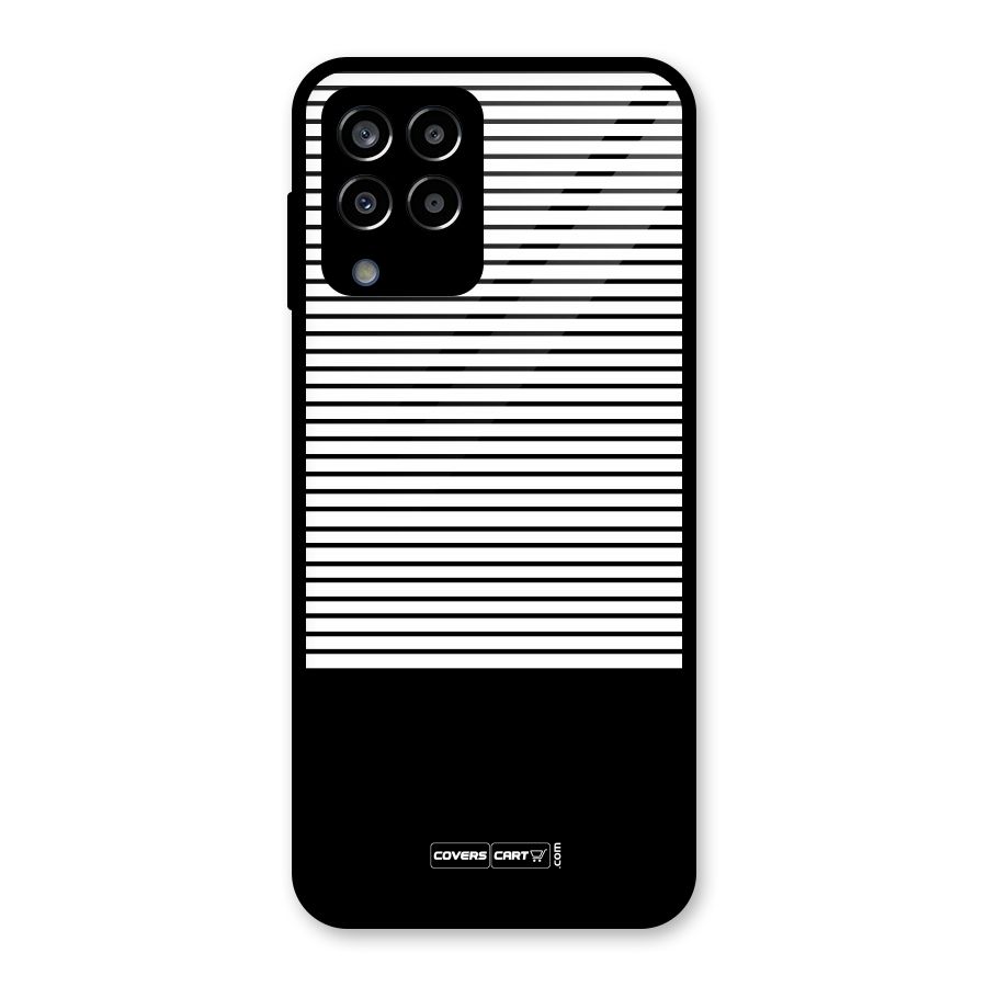 Classy Black Stripes Glass Back Case for Galaxy M33
