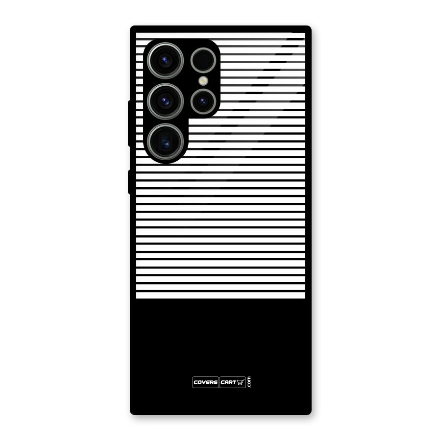 Classy Black Stripes Glass Back Case for Galaxy S23 Ultra