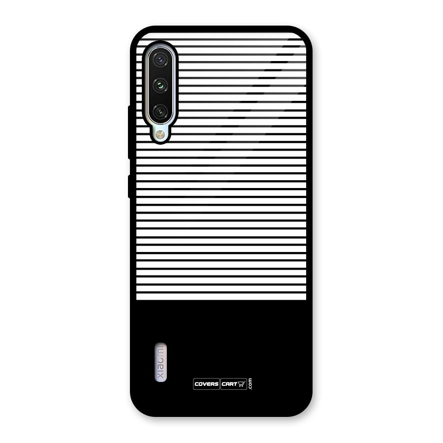 Classy Black Stripes Glass Back Case for Mi A3