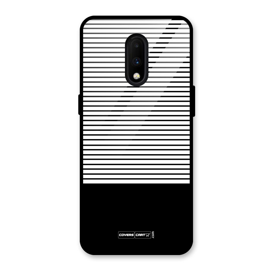 Classy Black Stripes Glass Back Case for OnePlus 7