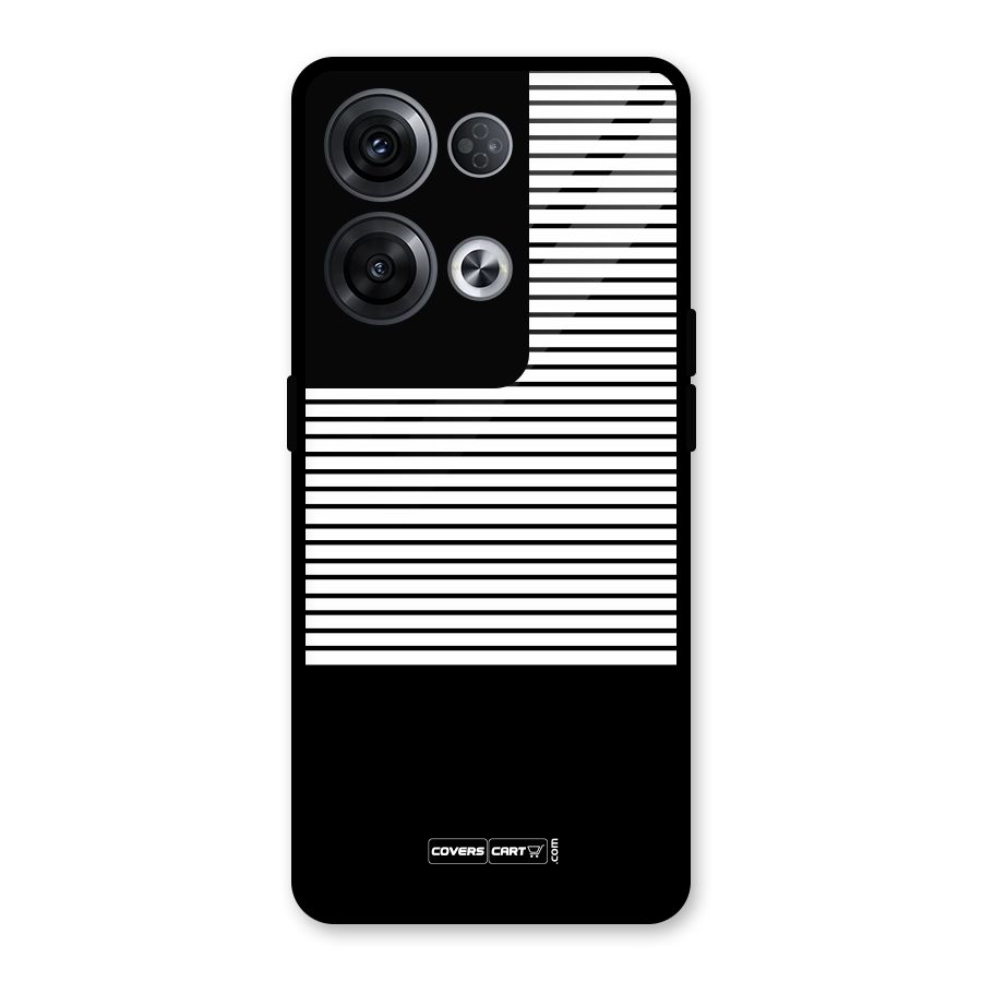 Classy Black Stripes Glass Back Case for Oppo Reno8 Pro 5G